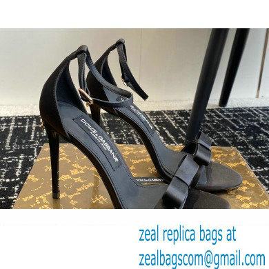 Dolce & Gabbana Heel 10cm Satin Sandals Black 2024
